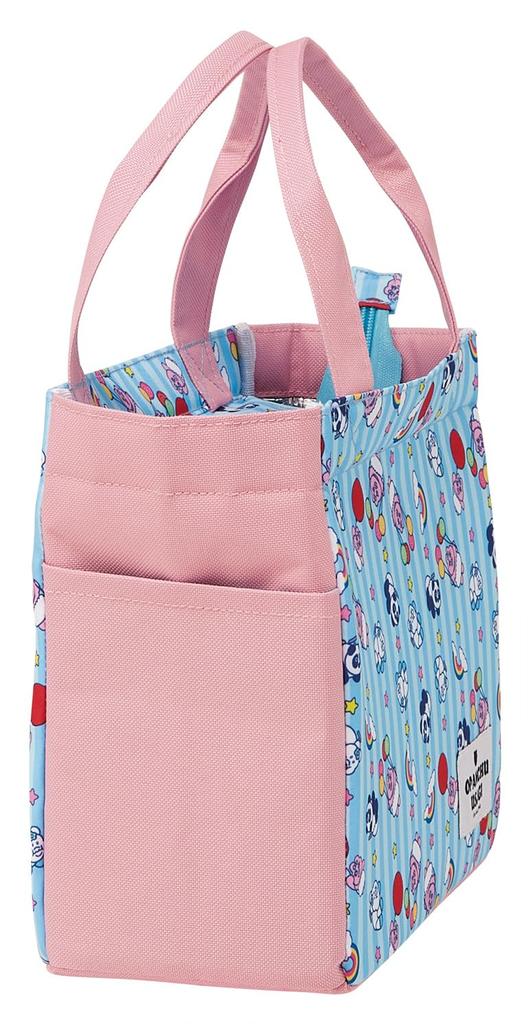 Skater Lunch Bag Tote Retro Amusement Park Stripe Bag, Large, Insulated, "Pants Rabbit" APCL11-A