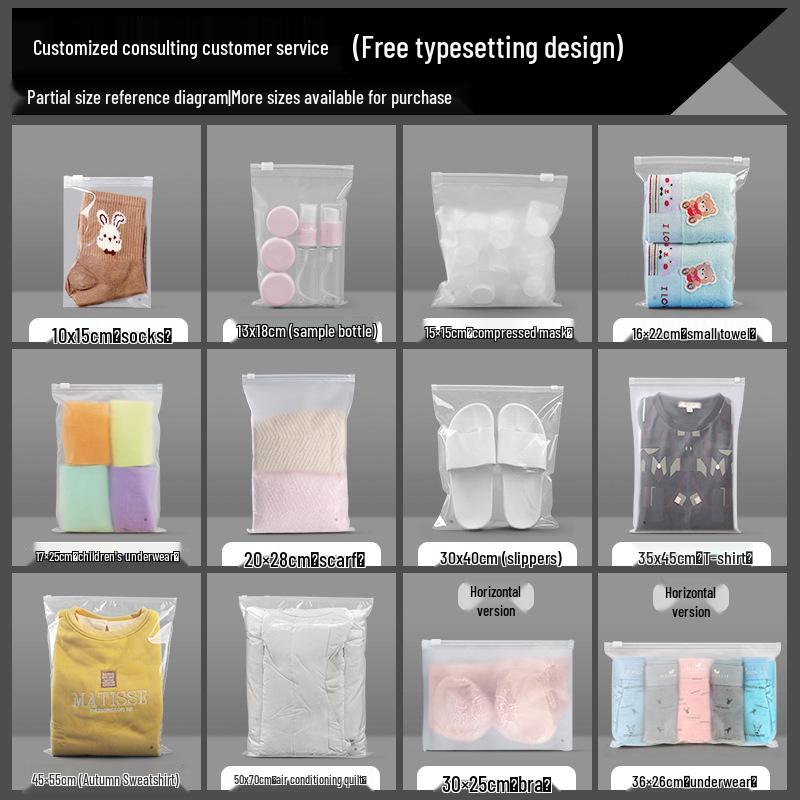 Frosted Zipper Bag for Clothing Storage: Underwear, Socks, Towels, Scarves