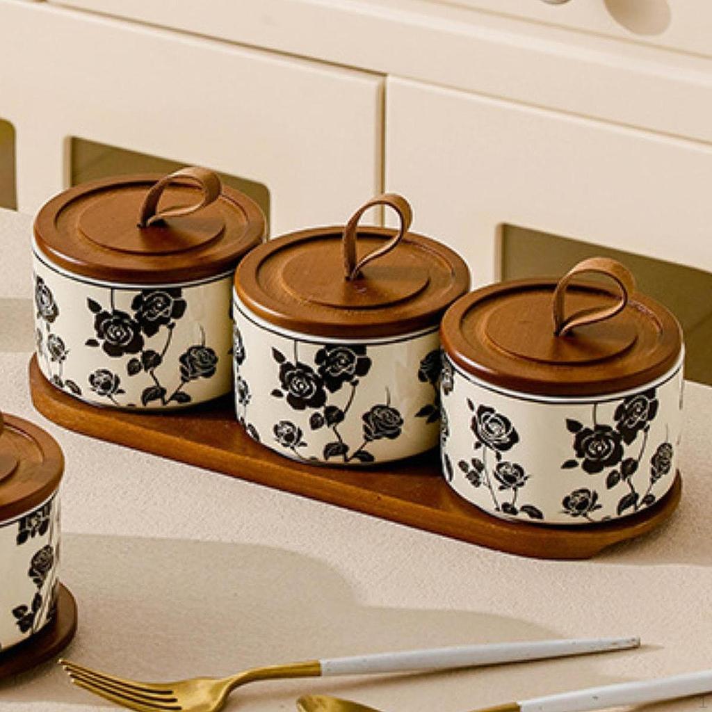 Ceramic Jar Cookie Candy Food Storage Container Tea Canister for Coffee Beans Snack