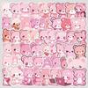 50 Sheets of Pink Bear Series Graffiti Stickers for Children's DIY Stationery, Water Cups, Luggage Decorations, and Other Decorative Stickers
