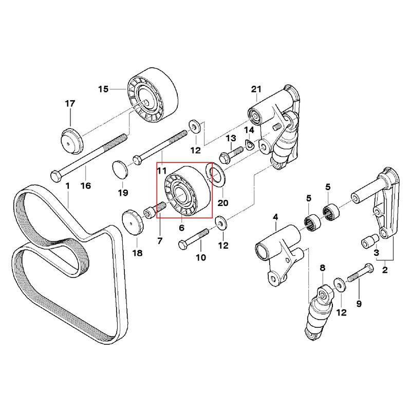 Drive Belt Tensioner Idler Pulley for BMW E46 E36 323i 325i 328i 330i E39 523i 525i 528i 530i X5 3.0i Z4, Replace 11281748131
