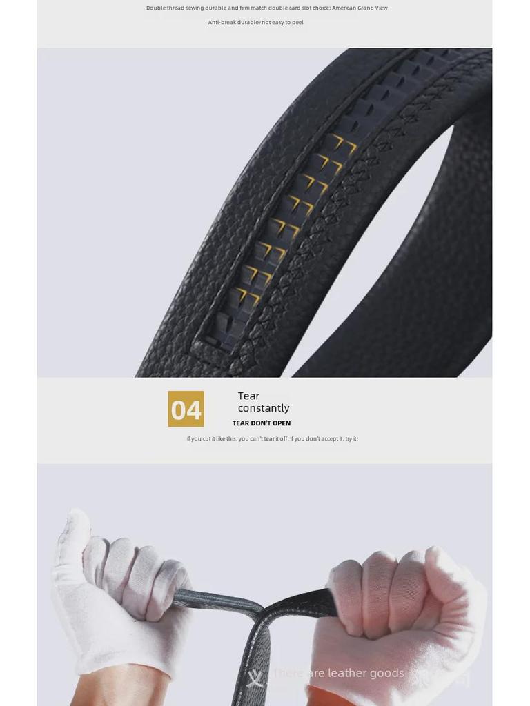 Lucky Belt Lässiger Herrengürtel aus Rindsleder mit automatischer Schnalle für junge und mittlere Altersgruppen