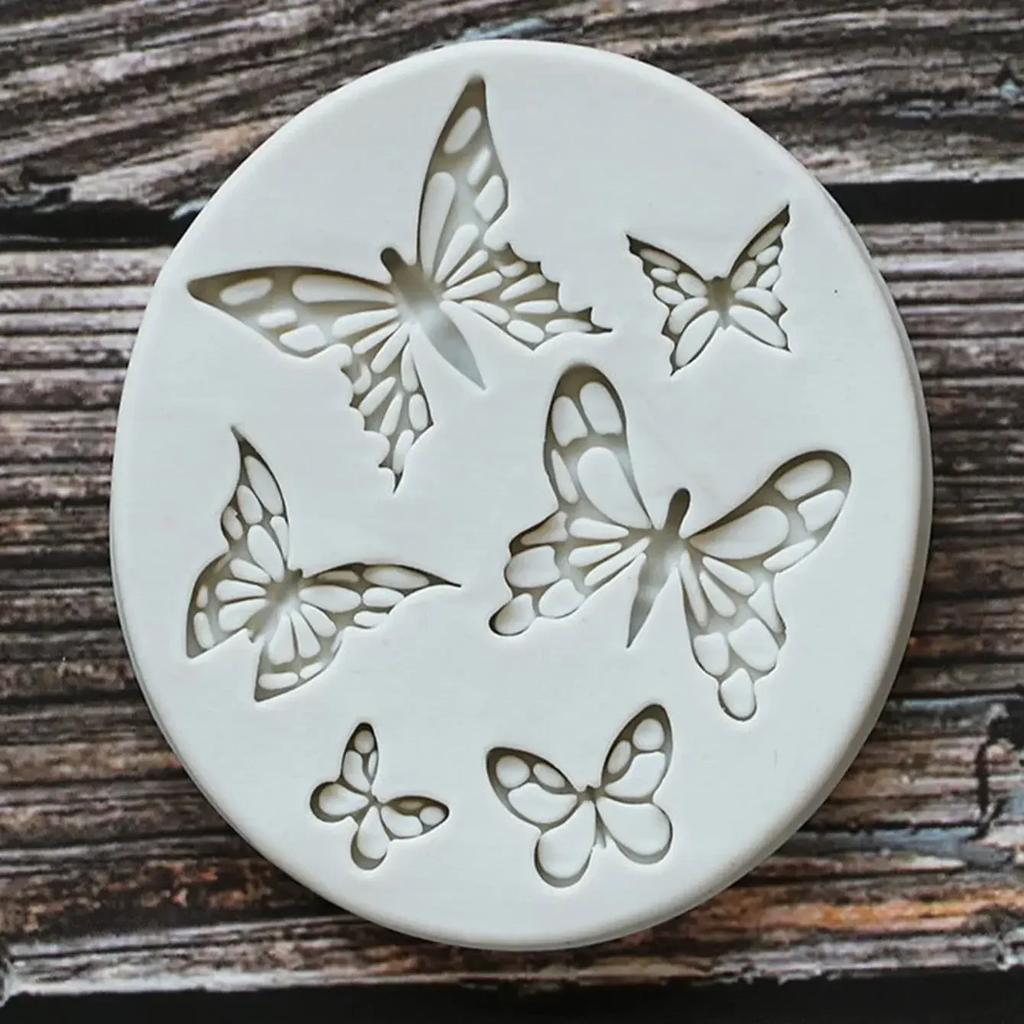 1pc-Multi Butterfly Fly Decorative Flower Pattern Silicone Mold Baking Cake Cookie Texture Printing Mat Drip Glue