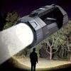 Solar LED Flashlight, Rechargeable Torch with Digital Power Indicator, Portable Light for Camping, Hiking, Home and Emergency Use
