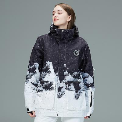 Women's Men's Winter Warm Outdoor Ski Jackets with Hood Unisex Windproof Waterproof Skiing Sports Jacket Snowboarding Jacket for Female and Male