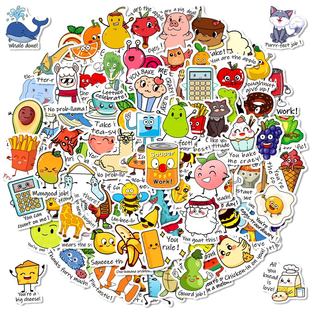 100 Children'S Educational Early Education Pun Stickers Fun Homophonic Stems Incentive Reward Stickers