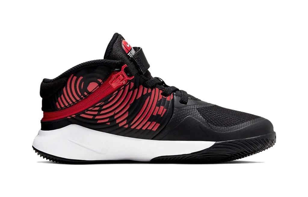 Nike Team Hustle D 9 FlyEase Low top Children's Basketball Shoes Black Red Children Aged 3 7 Years Old BV2951-061