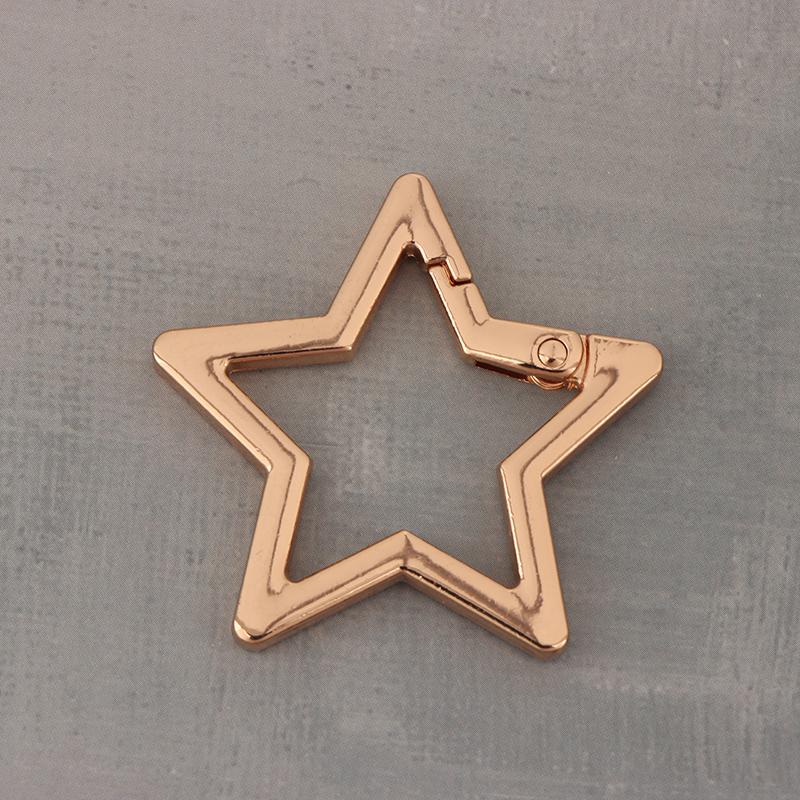 Hollow Star Shaped Spring Clasp Metal Carabiner Keychain Bag Clip Hook Dog Chain Buckle Connector Diy Jewelry Making Accessories