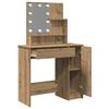 Makeup Vanity with LED Lights Artisan Oak Finish 86.5 X 35 X 136 Cm