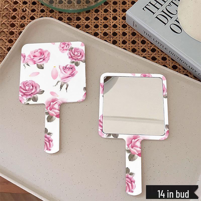 

Portable Handheld Makeup Mirror: Compact, Plastic, Desktop & Pocket-Sized 9*16cm Square Mirror