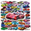 50 Autocolante Cool cu Mașini Super Sport - Impermeabile pentru Bagaje, Căni și Jurnale (50 de foi)