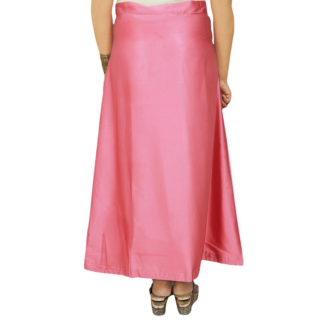 Indian Satin Silk Petticoat Bollywood Solid Inskirt Lining For Sari