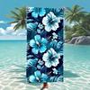 1pc Tropical Blue Hibiscus Flower Print Quick Dry Lightweight Breathable Comfortable Beach Towel for Summer Pool and Outdoor