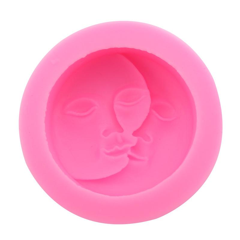 1Pc nowiu w kształcie słońca miłość silikonowe formy świec woskowych miłość mydło do twarzy formy parafinowe formy woskowe Home DIY formy do robienia świec