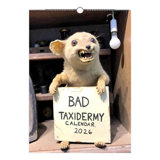 

Bad Taxidermy Calendar 2026 Awkward Animal Photo Wall Calendar Unintentionally Funny Office Kitchen Decor Unique Prank Gift