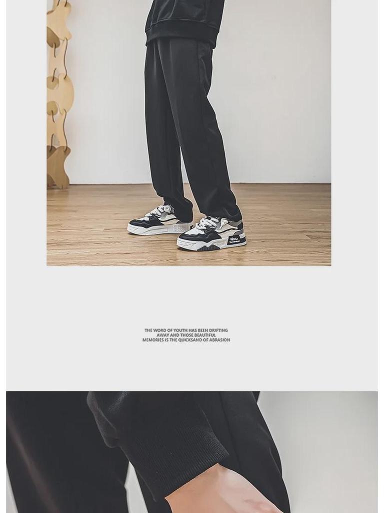 Men's Size 47-48 2024 Autumn Thick-Soled Casual White Sneakers: Trendy Youth Sports Shoes