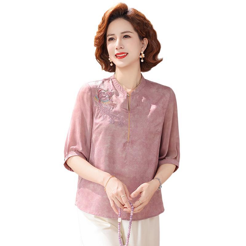 Summer 2026 Mid-Sleeve Fashion T-Shirt for Middle-Aged Women