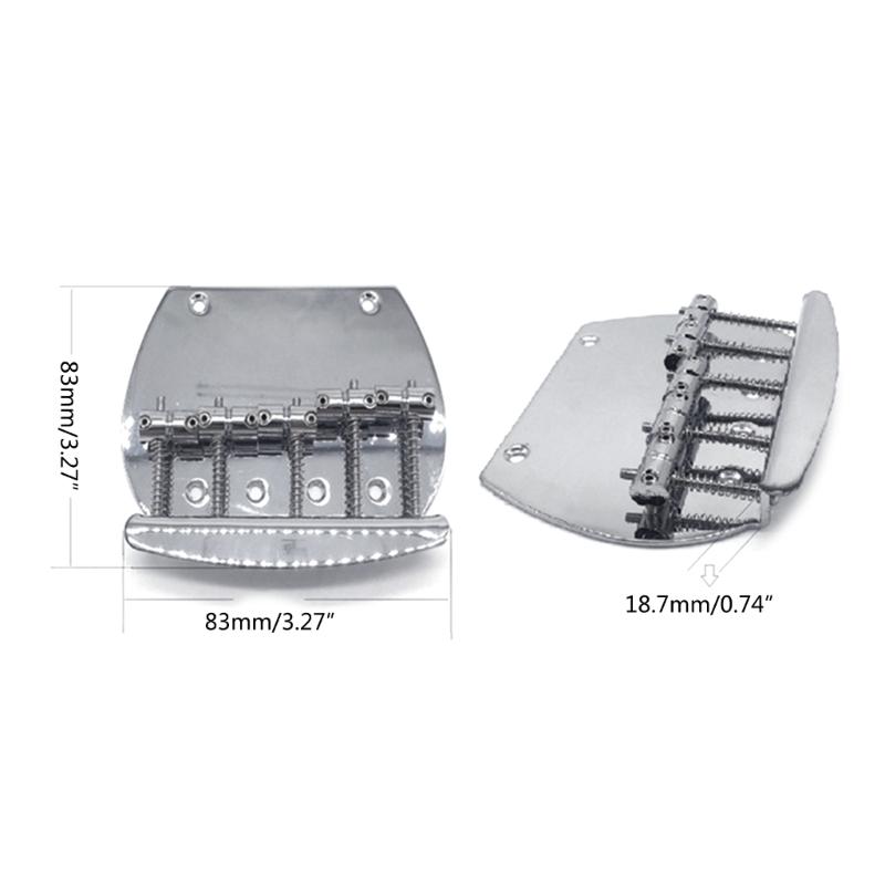 Professional 5 Strings Bass Guitar Bridge Metal Bass Electric Guitar Bridge Guitar Parts Accessories Chrome with Screws