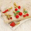Personality High Sense Summer Fruit Strawberry Cherry Oil Drop Pendant Women'S Necklace