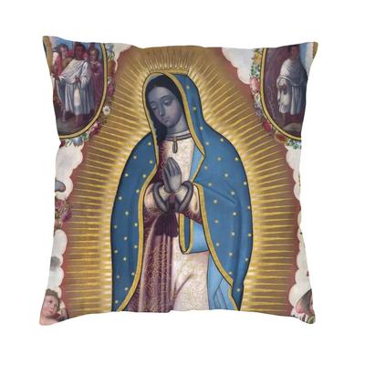 Federa Cuscino Vergine di Guadalupe Morbida Poliestere Copricuscino Decorativo Maria Coprifedera Casa X