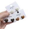 Vintage Drip Oil Bow Heart Stud Earrings for Women Girls Exquisite Metal Geometric Love Temperament Earrings Wedding Jewelry