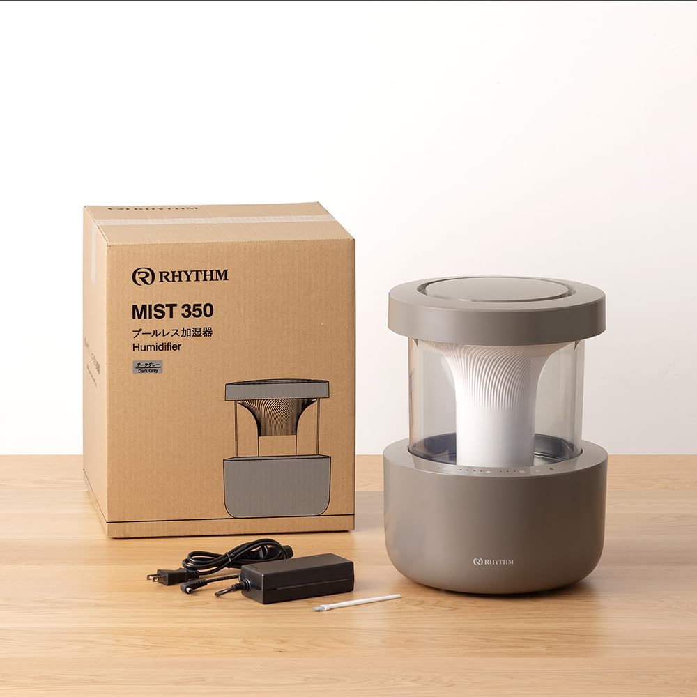 RHYTHM Humidifier Ultrasonic Type 2024 Easy To Clean with Tank Drying Function Design Compatible with 10 Tatami Mats Tank Capacity Tank Removable Warm