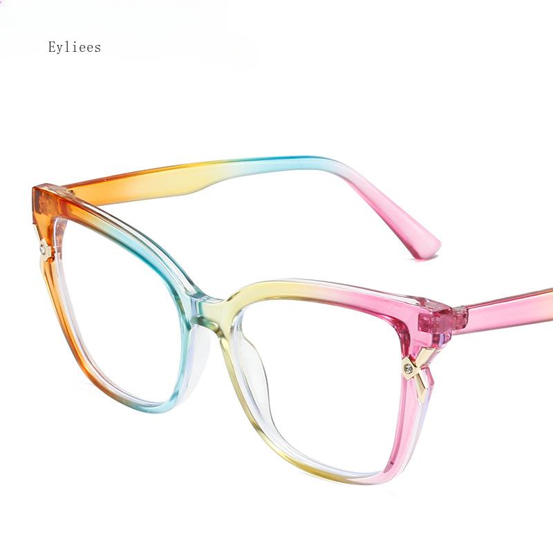 Anti-Blue-Ray TR90 Comfortable Cat Eye Eyeglasses Frames Female Fashion Personality Spectacles for Ladies Optical Grade Frames