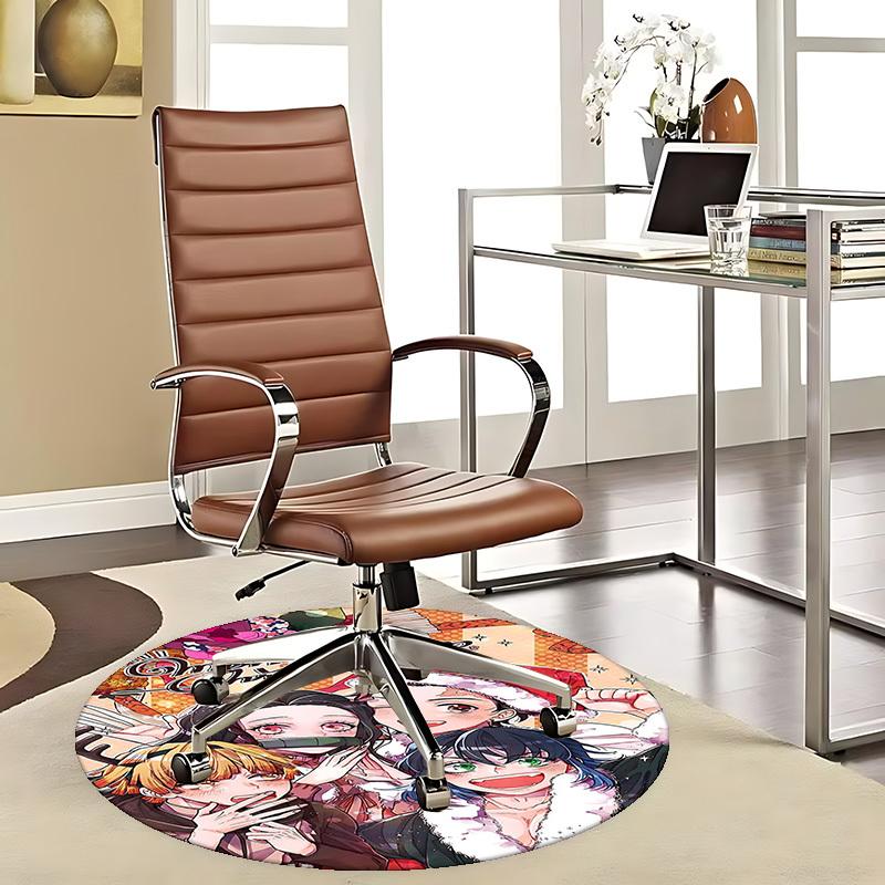 

1pc Anime Christmas Round Carpet - Office Chair Mat, Non-Slip Rug for Home Decor, Living Room, Bedroom, Game Room, Dormitory, Seasonal Gift.E024 80cm by 80cm