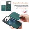 For iPhone 17 Pro Case Compatible with MagSafe Leather Back Cover with Detachable Card Holder