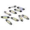 10PCS 36MM 12V 3 SMD 5050 LED Festoon Dome Car Light Bulbs Interior Lamp White