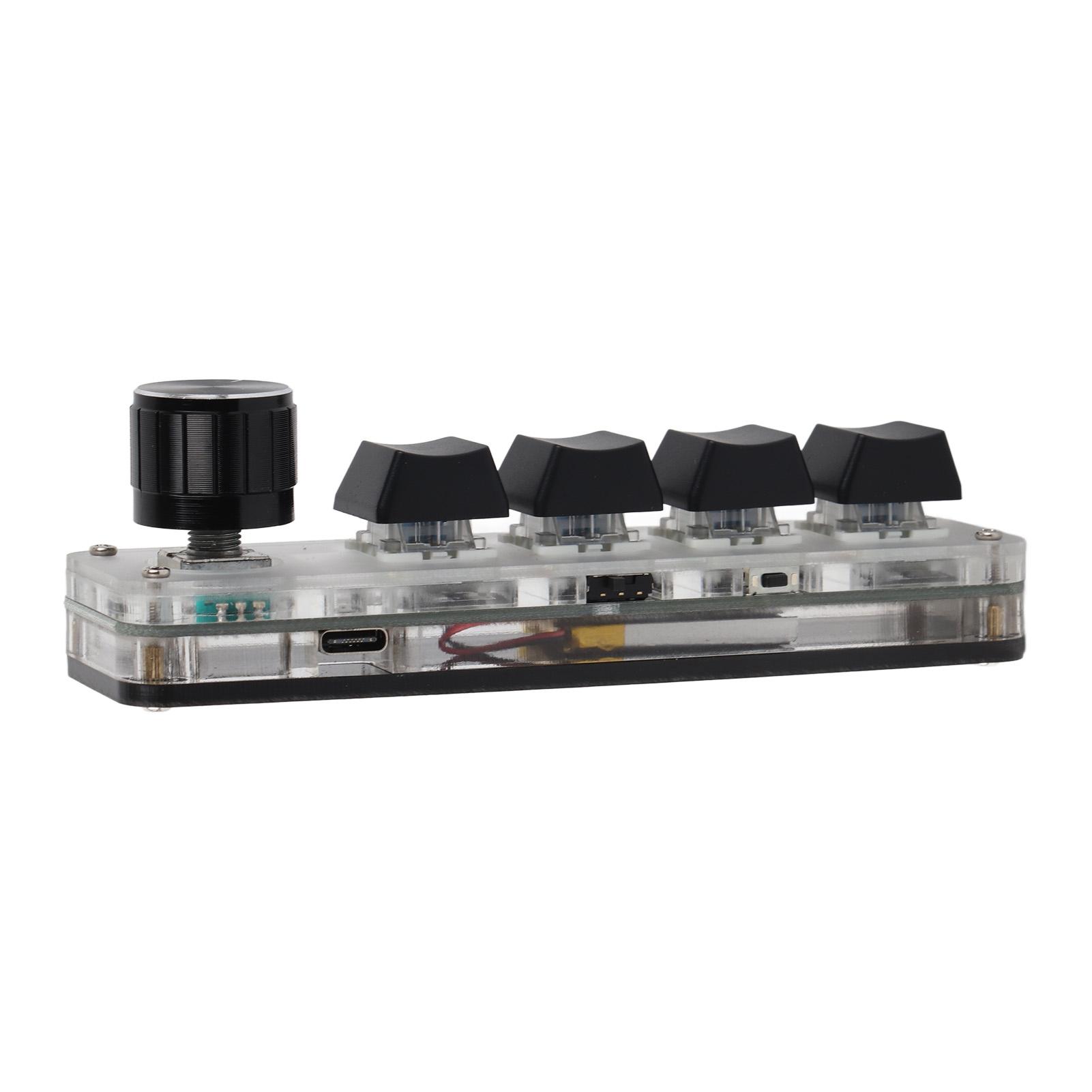 

Мини-клавиатура с 4 клавишами, 1 ручкой, USB или BT, синяя кнопка переключения, программируемая клавиатура с подсветкой