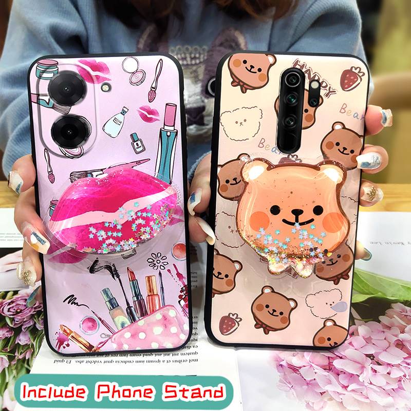 Anti-knock Soft Case Phone Case For Redmi A5 4G/Xiaomi Poco C71 4G Rotatable stand Cartoon Skin feel silicone Simplicity