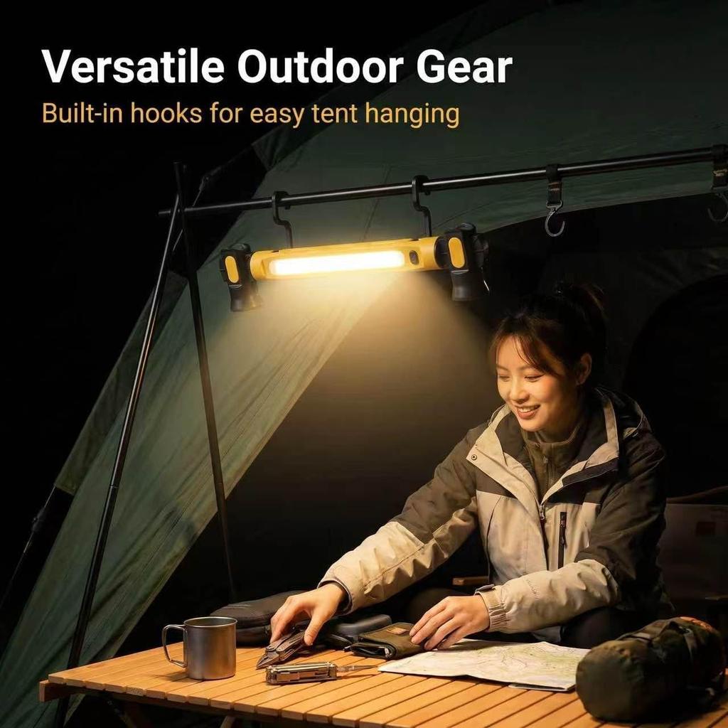 Magnetic Work Light, 3 Color Modes & 3000LM Ultra Bright Under Hood Lights, 5200mAh Rechargeable Magnetic Light Bar with Hooks, Portable Mechanic
