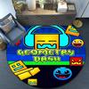 Geometry Dash: Dance To The Beat Round Rug for Livingroom,Bedroom, Palyroom, Chair Rug, Area rug, Circle Carpet, Fan Christmas gift