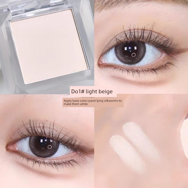 Single-Color Matte Highlighter Eyeshadow in Pure White for Naturally Brightening the Inner Corners of the Eyes and Filling in Sunken Areas, Can Be
