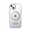 Guess Gold Outline Translucent Magsafe - Etui Iphone 14 (Fioletowy)