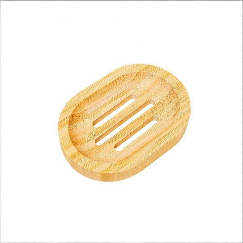 Wooden Bathroom Soap Organizer With Drip Tray For Home Use Oval