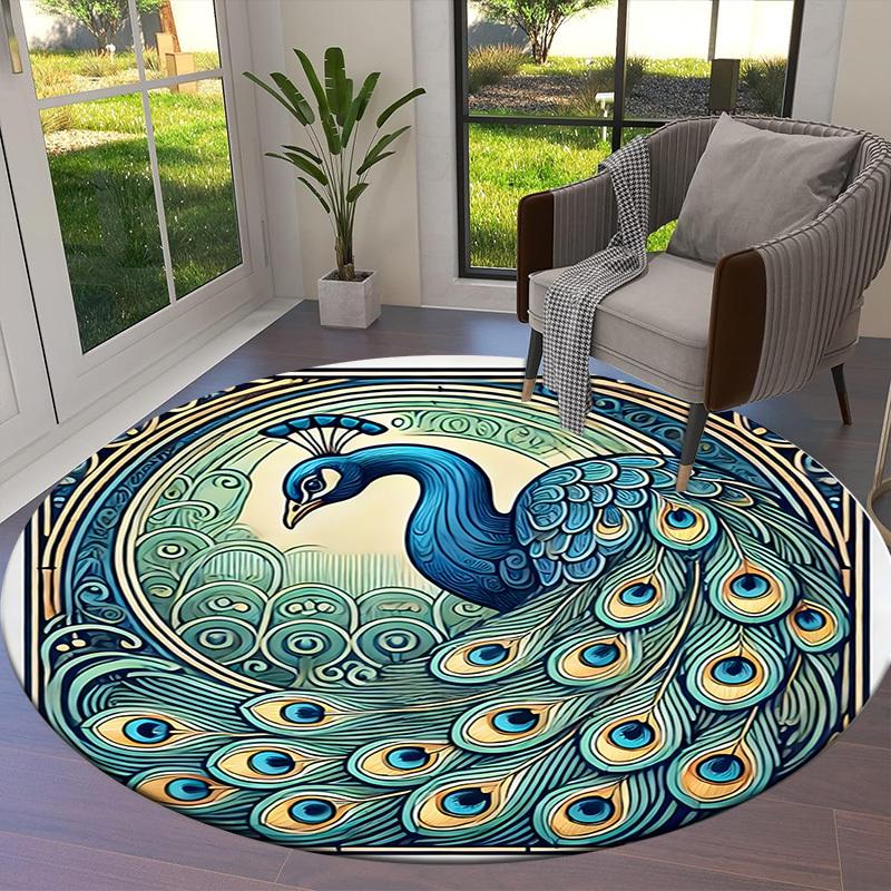 1pc Office Carpet Chair Mats Peacock Feather Artwork Perfect for Decorating Office Chairs, Living Rooms, Or Bedrooms
