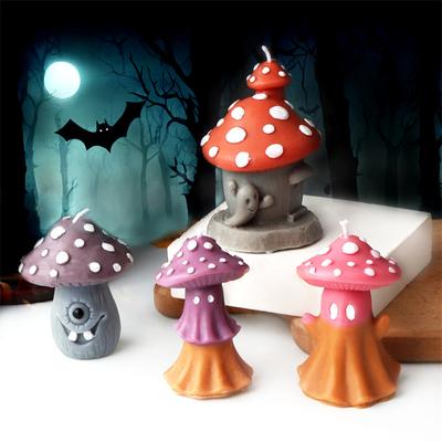 3D Kreativní houbový dům Silikonová forma na svíčky DIY Strašidelná houba Halloweenská forma Perfektní aromatické svíčky Sádrové řemesla