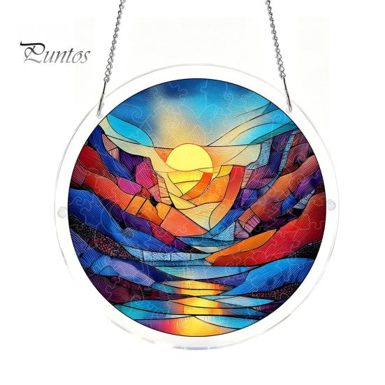 Transparenter Acryl-Puzzle-Sonnenfänger, Bunter Fensterbehang, 7,48 Zoll Sonnenfänger Heimdekoration Geschenk Dekoration Schmuckstück, Ideal zum Verschenken und für die Wand