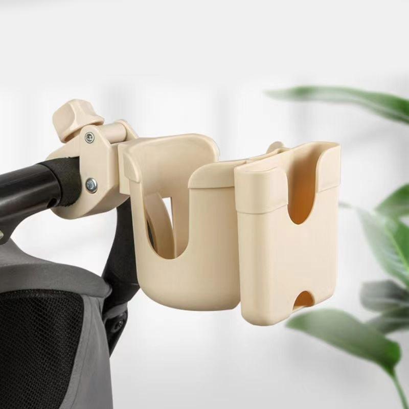Multipurpose Cup Holder Organsier Phone Mount Slot for Baby Strollers Wheelchairs Bikes with 360 Degree Swivel Design