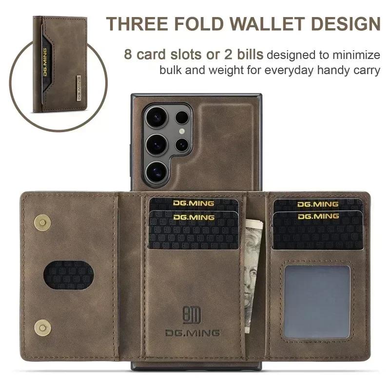 2 in 1 Detachable Wallet Card Holder Phone Case for Samsung Galaxy S26 S25 Edge S24 S23 FE S22 Ultra S21 S20 Plus Leather Cover