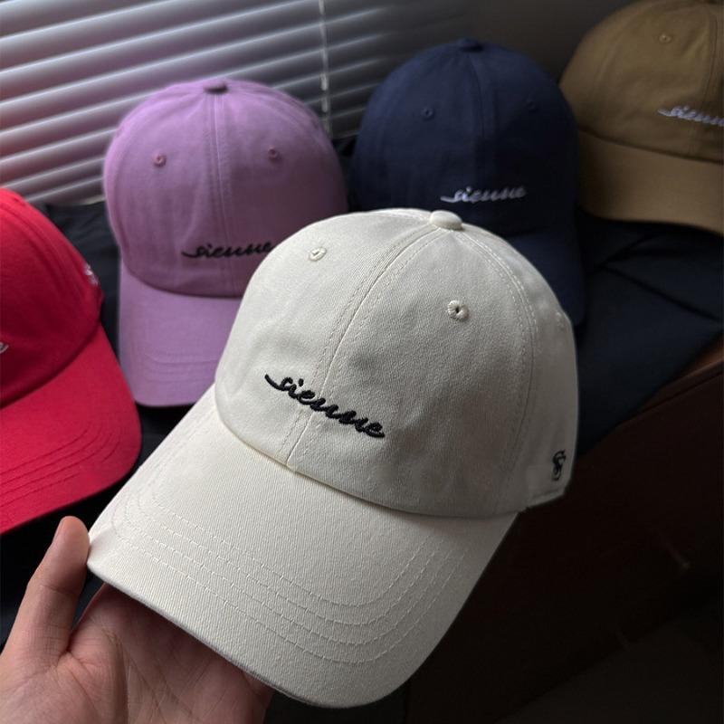 Simple and fashionable versatile letter embroidery baseball cap female couple casual big head circumference cap new hat