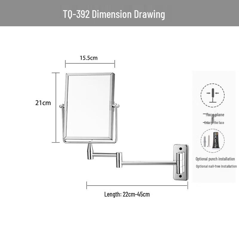 Oeny Retractable Double-Sided Magnifying Mirror