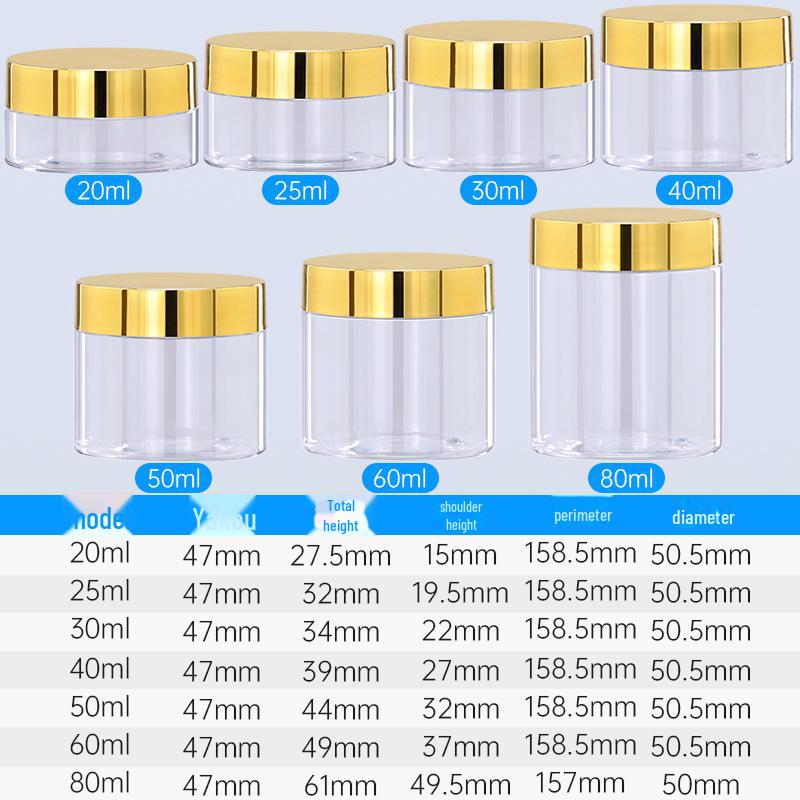 100ml Wide Mouth PET Plastic Travel Bottle & 250ml Transparent Cream Jar with Inner Cover