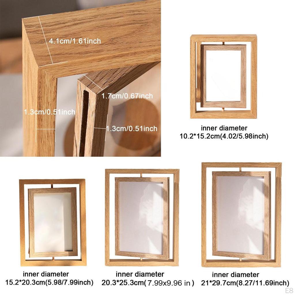 Creative Double-Sided Photo Frame, Modern Crafts, Display, Rotating Frame for TV