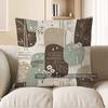 2D Bohemian Floral & Leaf Patterned Pillow Covers Pattern Cushion Cover Suitable For Sofa Bedroom Car Pillow Cover