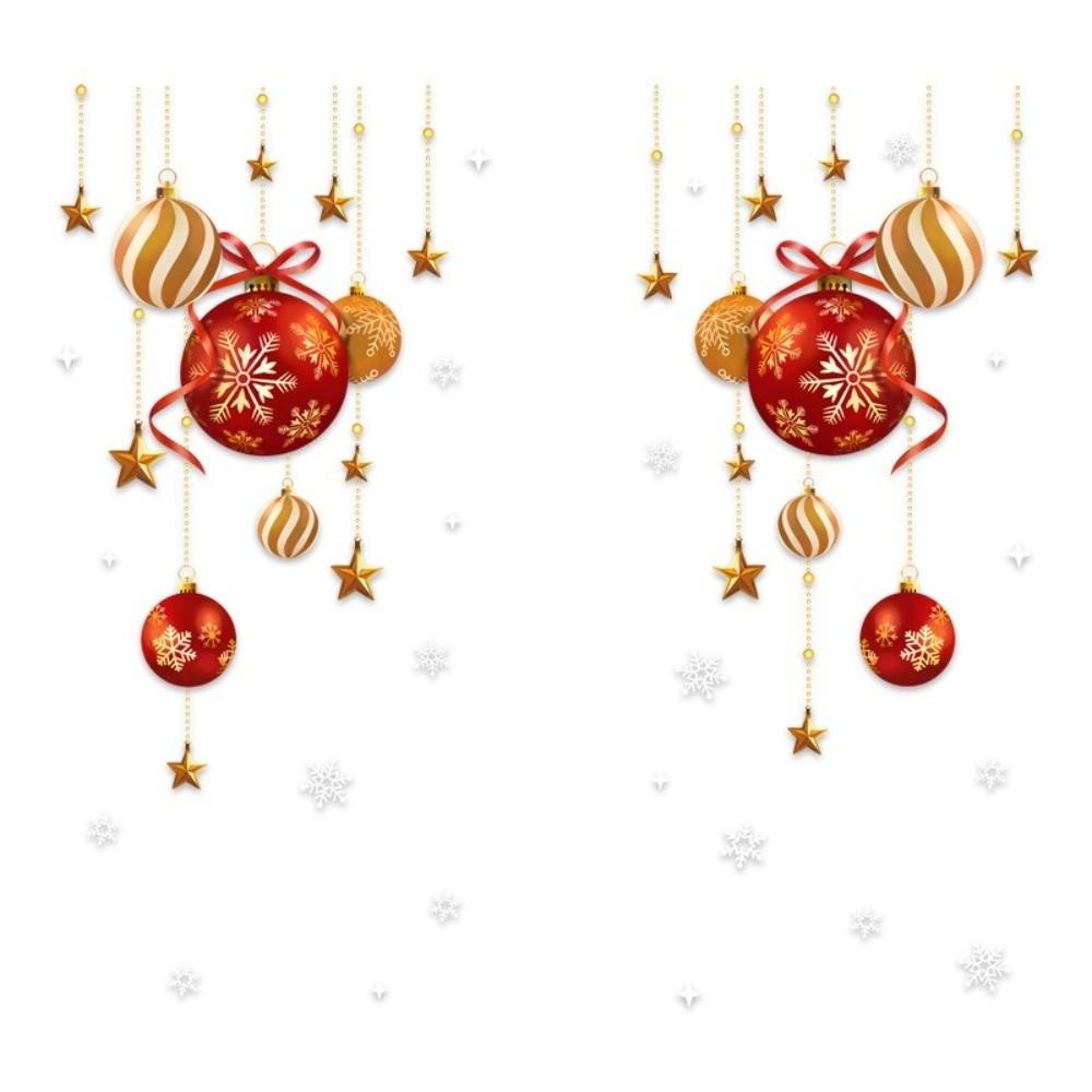 Colorful Balls Christmas Stickers Snowflakes Festive Atmosphere Decoration Home Use