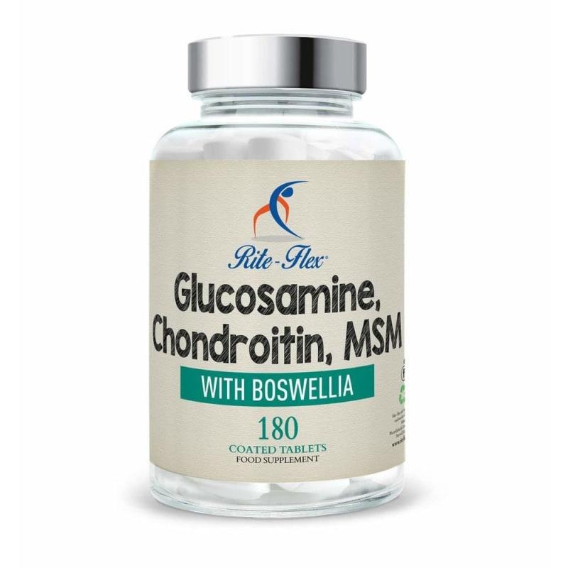 

Rite-Flex Glucosamine, Chondroitin, MSM 180 (with Boswellia Serrata) 180 Tablets
