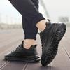 Men's Running Shoes Elastic PU Leather Sneakers Fashion Lace-up Casual Sports Shoes for Jogging Exercise Trainers Anti-slip